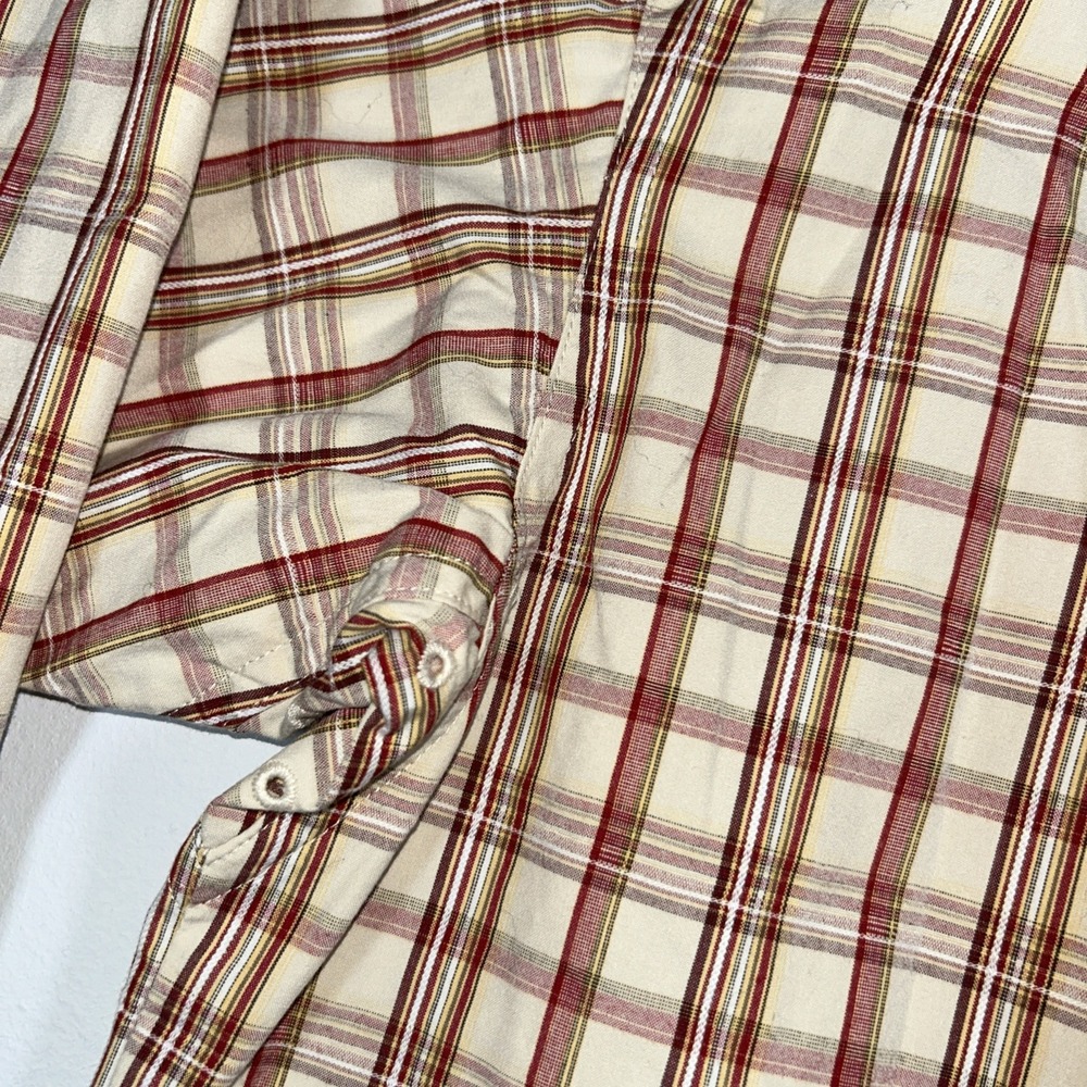 Ariat Pro Series Long Sleeve Button Down Windowpane Gingham Check Plaid Mens L - Picture 9 of 10